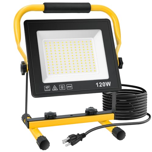 120W LED Work Light, 12000LM Portable Work Light with 16.4FT Cord