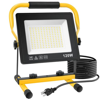 120W LED Work Light, 12000LM Portable Work Light with 16.4FT Cord