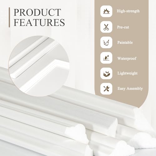 3 Sets Peel and Stick Wall Molding Kit, Premade Wainscoting Panels