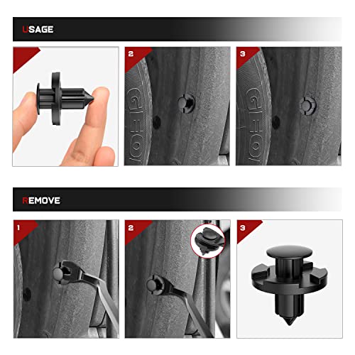 Nilight 100PCS Nylon Bumper Rivet Fender Clips OEM Replaces Nissan: 01553-093210 8mm,1PC Bonus Fastener Remover - color: For Nissan Infiniti