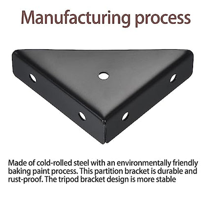 4 Pcs Trapeziform Angle Brackets, Shelf Brackets Heavy Duty Triangular Bracket Fastener, Cold Rolled Steel Braces Joining Support for Desk Bed Edge (Black), SJ2-WDQ-4P - color: 4Pcs M:5.5 x 4.2 x 1.6 Black