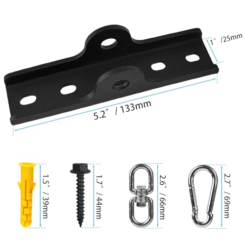 Metal 360°Swivel Swing Hangers,Heavy Duty Swing Suspension Hook,400 lbs Capacity Playground Gym Boxing Bag Hammock Chair Yoga Porch Swing Mount