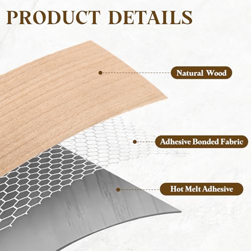 uxcell 1-1/2 Inch x 15ft Wood Veneer Edge Banding, Pre-Glued Flexible Cherry Wood Edging Strips, Iron on with Hot Melt Adhesive Wood Tape for Cabinet Repair and Furniture Restoration - size: 1-1/2 Inch x 15ft