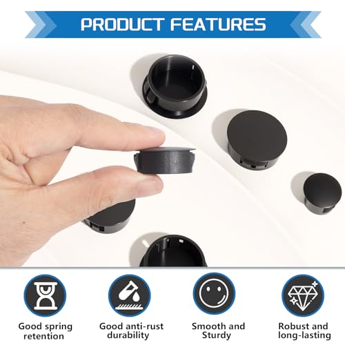 10Sizes Nylon Plastic Hole Plugs Kit 1/4" 5/16" 3/8" 1/2" 5/8" 3/4" 7/8" 1" 1-1/8" 1-3/16" Black Hole Cover for Furniture Cabinet - size: Black 10Sizes 50pcs