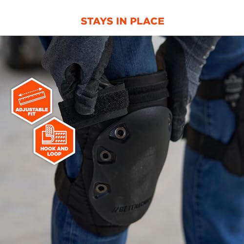 Ergodyne - 18336 ProFlex 335HL Slip Resistant Rubber Cap Knee Pads, Hook & Loop Closure Black Cap - style: Hook & Loop Closure