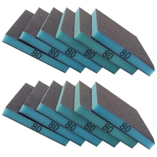 12 Pcs 80 Grit Sanding Sponge - size: #80