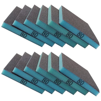 12 Pcs 80 Grit Sanding Sponge - size: #80