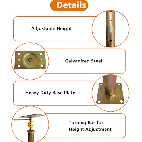 House Floor Jack Post 35" - 59.8" Adjustable for Leveling Lifting, 2 Pack - size: 35"-59.8"