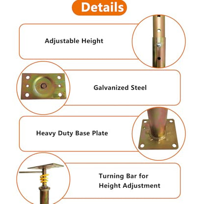 House Floor Jack Post 35" - 59.8" Adjustable for Leveling Lifting, 2 Pack - size: 35"-59.8"