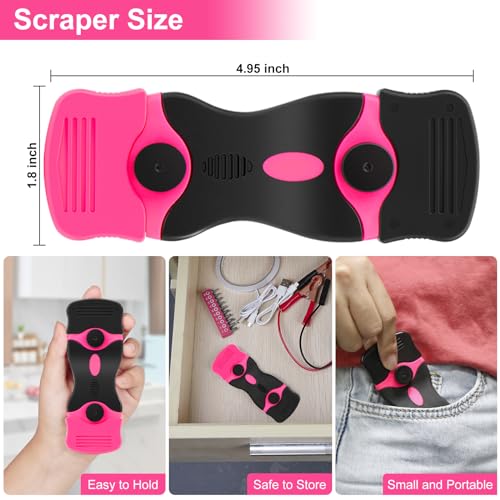 THINKWORK 2Pack Razor Blade Scraper with 20Pcs Blades - color: Pink-2pack+20pcs
