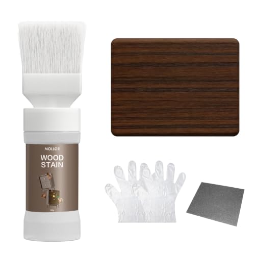 Wood Stain and Sealer, Built‑in Brush, Brown Walnut, 5.29 Oz - color: Black/Walnut, size: 1 Pack