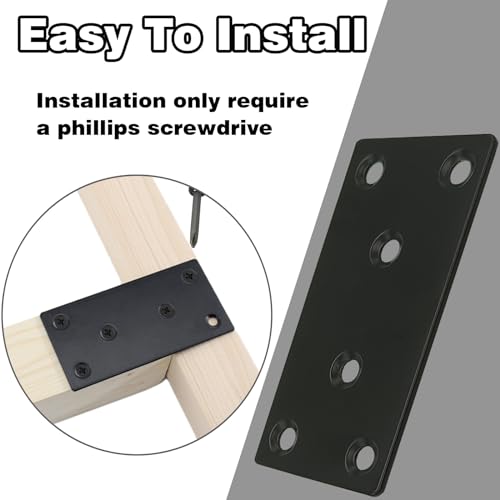 50‑Pack Flat Metal Brackets, 4" 304 Stainless Steel Brackets - size: 50PCS-4''Flat Plates