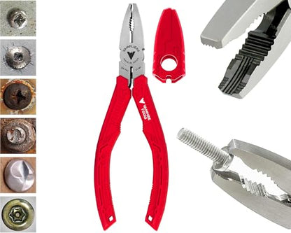 VAMPLIERS 2-PC Stripped Screw Extractor 6.25" Pliers + Recessed Extractor