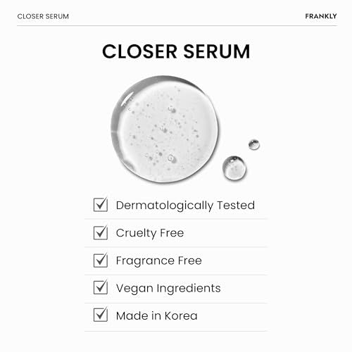 FRANKLY Closer Serum | Pore Minimizer Serum | 9 Peptides, Vegan Collagen, Adenosine, PHA | Korean Pore Minimizer for Glass Skin, Anti-Aging, Hydration, Elasticity | 1.01 fl oz (Pack of 2) - size: 1.01 Fl Oz (Pack of 2)