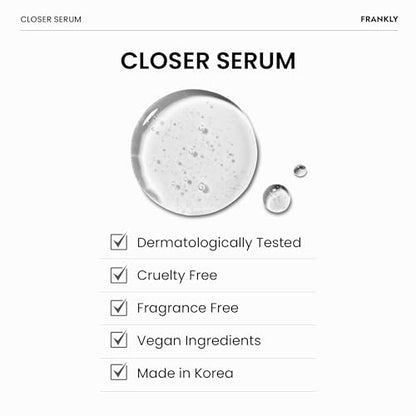 FRANKLY Closer Serum | Pore Minimizer Serum | 9 Peptides, Vegan Collagen, Adenosine, PHA | Korean Pore Minimizer for Glass Skin, Anti-Aging, Hydration, Elasticity | 1.01 fl oz (Pack of 2) - size: 1.01 Fl Oz (Pack of 2)