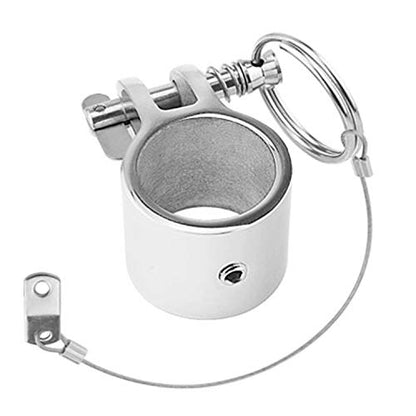 NRC&XRC 4PCS Quick Release Pin Bimini Top Pins 1/4" with Lanyard for Boat Bimini Top Deck Hinge Or Jaw Slide Clamp Bracket Marine Hardware (Quick Release Pin with Ring)