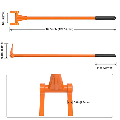Insaga Fully Welded Pallet Buster 48'' All-Steel Handle Pallet Breaker Heavy Duty Industrial Deck Board Removal Tool, Non-Slip Grip Pallet Pry Bar for Efficient and Effortless Board Removal - color: 48''-solid Head