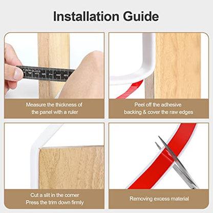 16 ft Flexible Self Adhesive Veneer Edge Banding Peel and Stick Veneer Trim Collapsible Edge Guards (White, 3/4 inch) - color: White