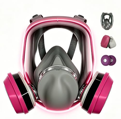 Full Face Respirator Mask with Filter Set, Anti-Fog & Reusable for Painting