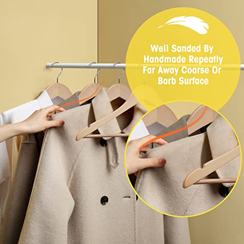 Wooden Hangers 30 Pack Clothes Hanger for Daily Used,Coat Hangers for Closet,Heavy Duty Wood Hanger for Suit, Shirts, Jackets, Dress, Pant （Light Natural） - color: Light Natural