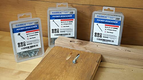 Massca Pocket Hole Screws, Self Tapping Wood Screws | 1" Fine Thread