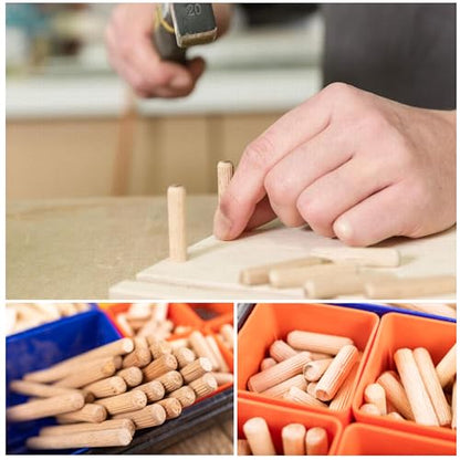 Wooden Dowel Pins 300PCS Lifevant Fluted Wood Dowels Rods for Crafts, Furniture, DIY Manual
