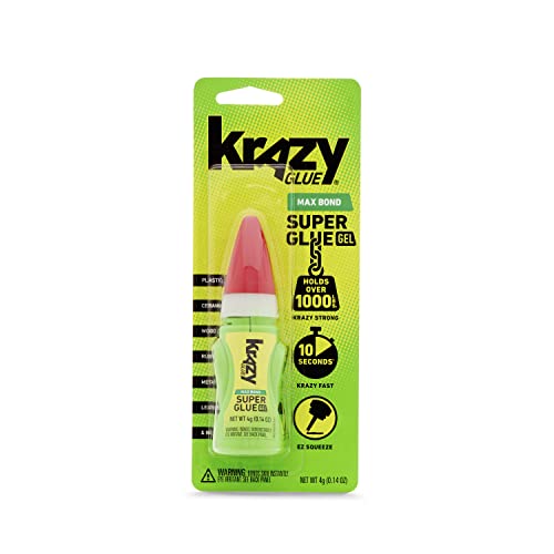 Krazy Glue Max Bond Gel EZ Squeeze, Extra-Strong No Run Superglue (4g)