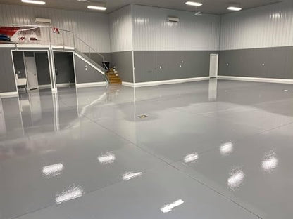 Epoxy Resin Coating 3 Gallon Kit - Light Gray - Standard Cure Speed - for Floors, Counter Tops, Garages & More -100% Solids -2 Components - Self Leveling, Chemical Resistant, Solvent-Free - color: Light Gray
