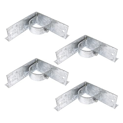 Chain Link Fence 2 1/2" (2 3/8" OD) x 6" Wood to Steel Post Corner Adapter | Adapter Brackets | Wood Fence Steel Post Bracket (Pack of 4)