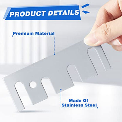 Ferraycle Door Hinge Shims Bulk 16 Gauge Stainless Steel Hinge Spacer with Coated Finish 4-1/2" x 1-5/8" Metal Door Hole Filler Plates for Repair Kit(10 Pack)