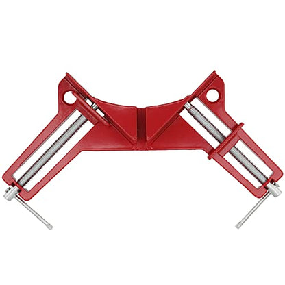 FUNSUEI 6 PCS 90 Degree Corner Clamp Set, Right Angle Clamps, Steel Corner Clamps for Woodworking Right Angle Clip Fixer for Glass Holder, Picture Frame, Hand Tools, Red