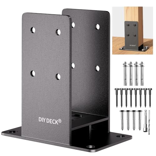 4x4 Wood Post Base (Internal Size 3.6" x3.6 ) Heavy Duty Stainless Steel Powder-Coated Post Anchor with Air Flow Channel Fence Post Anchor Base for Deck Railing, Pergolas, Fence Pillar, 1Pack - size: 4x4, style: 1Pack
