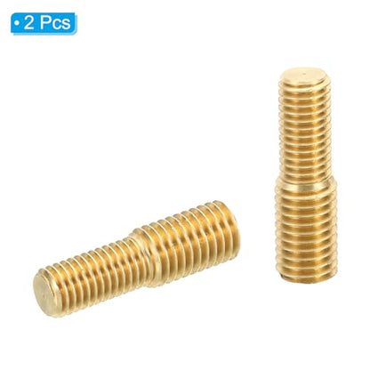 PATIKIL M10x20mm to M12x20mm Double End Threaded Stud Screw Bolt, 2 Pack Brass Rod Bolts Thread Reducer Adapter for Furniture Fastener, Hardware Connector - size: M10x20mm to M12x20mm