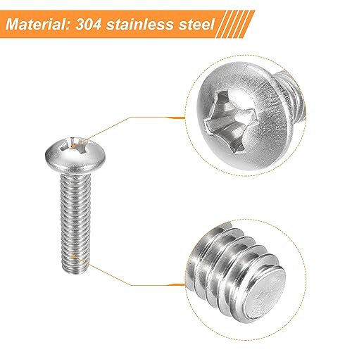 uxcell 5/16-18x1-1/4 Pan Head Machine Screws, 304 Stainless Steel 18-8 Screw, Phillips Drive, Fully Threaded, Bright Finish, Pack of 10 - size: 5/16-18x1-1/4"