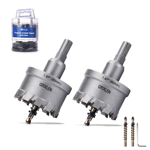 2 Pack 1-3/4" (44mm) Tungsten Carbide Tip Hole Saw with M2 Pilot bits - size: 1-3/4" (44mm) - 2 pack