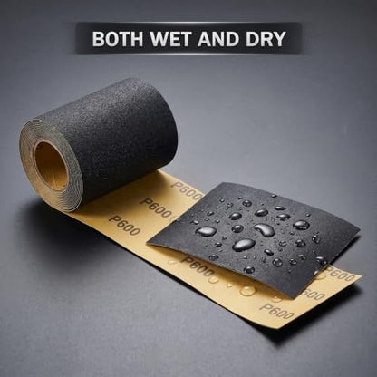 600 Grit Silicon Carbide Wet Dry Sandpaper Roll 11 Yards Long Sanding Sheet - size: 600 Grit