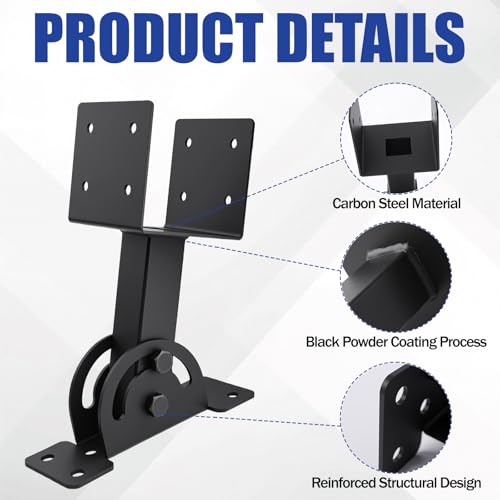 4 Pcs 4“x 4”Heavy Duty Roof Riser Brackets Kit - color: Black -4×4, size: Set 4