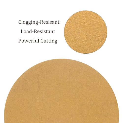 50pcs No Hole Sanding Discs- [ 3 Inch 320 Grit ] Round Hook and Loop Grip Sanding Pads Sheet Sandpaper for Automotive Woodworking Metal Polishing Use| Gold, Aluminum Oxide - size: 320 grit
