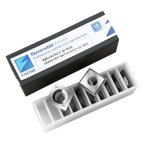14mm Arc-edge Square Carbide Inserts Cutters, for Woodturning Replacement Cutter Knives, Fits Spiral, Helical Planer Cutter, Wood Lathe Turning Tool, 10-Pack (14x14x2.0-30° R150) - size: 14x14x2.0-30° R150