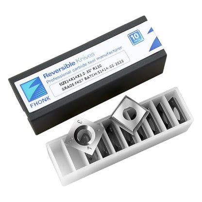 14mm Arc-edge Square Carbide Inserts Cutters, for Woodturning Replacement Cutter Knives, Fits Spiral, Helical Planer Cutter, Wood Lathe Turning Tool, 10-Pack (14x14x2.0-30° R150) - size: 14x14x2.0-30° R150
