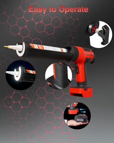 Cordless Caulking Gun Compatible With Makita 18V/21V, Tool Only - color: Red