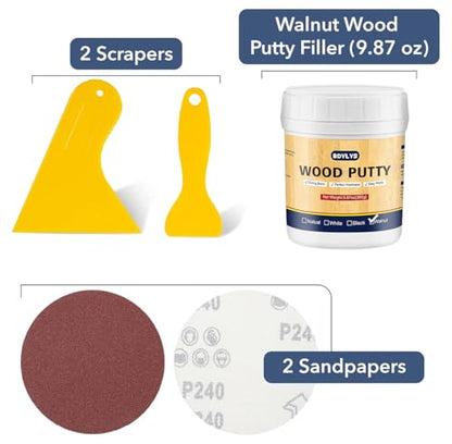 White Wood Filler, 9.87 oz Wood Putty Furniture Repair Kit - color: White