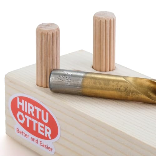 100 pcs 1/2" x 2" Wooden Dowel Pins, Hardwood, Kiln-Dried Fluted & Beveled Design for Easy Insertion for Woodworking, Furniture, Crafts & DIY Projects (12.7mm x 50mm) - size: 1/2" x 2"