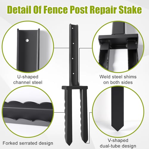 4 Pcs 30“ Tall Fence Post Repair Kit - size: 4 Pcs