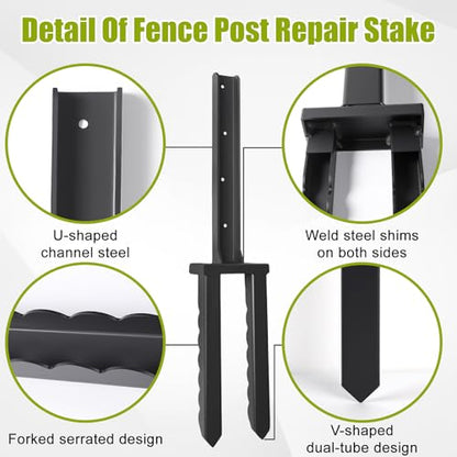 4 Pcs 30“ Tall Fence Post Repair Kit - size: 4 Pcs