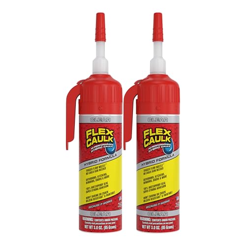 Flex Caulk Hybrid Polymer Waterproof Sealant, Clear, 3 oz, 2-Pack - style: Hybrid, Clear, 3 oz, 2-Pack