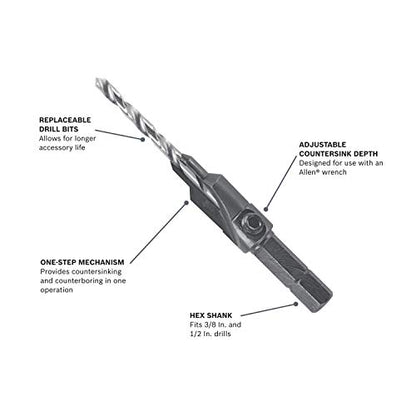 Bosch SP510#10 Hex Shank Countersink Drill Bit - style: #10