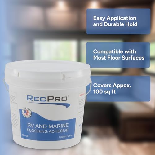 RecPro RV Roll On Floor Adhesive | Marine Grade | Water-Based | 1 Gallon - size: 1 Gallon