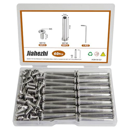 30 Sets M5 x 40mm Stainless Steel Furniture Joint Connector Bolts - size: M5 x 40-30 Sets