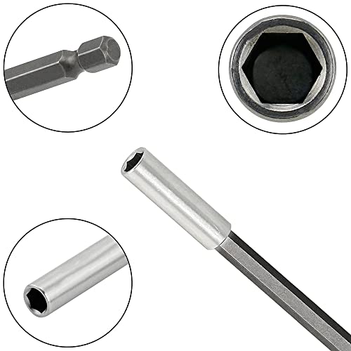 3 Pieces 1/4 Inch Hexagonal Shank Magnetic Drill Bit Fixator Extension 60 100 150 Quick Release Drill Attachment Extension for Screw Nut Hand Driver